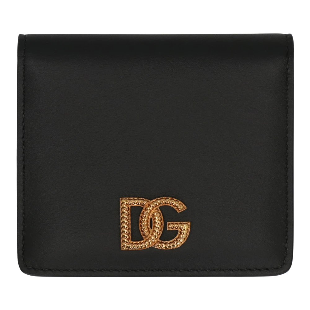Dolce & Gabbana Women's Black Wallets & Cardholders, One Size, Calfskin Wallet With Dg Logo