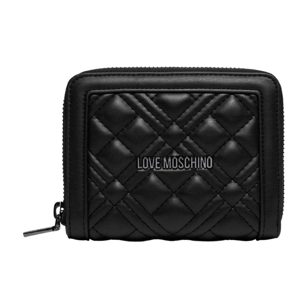 Love Moschino Gewatteerde ritsportemonnee met muntvak Black Dames