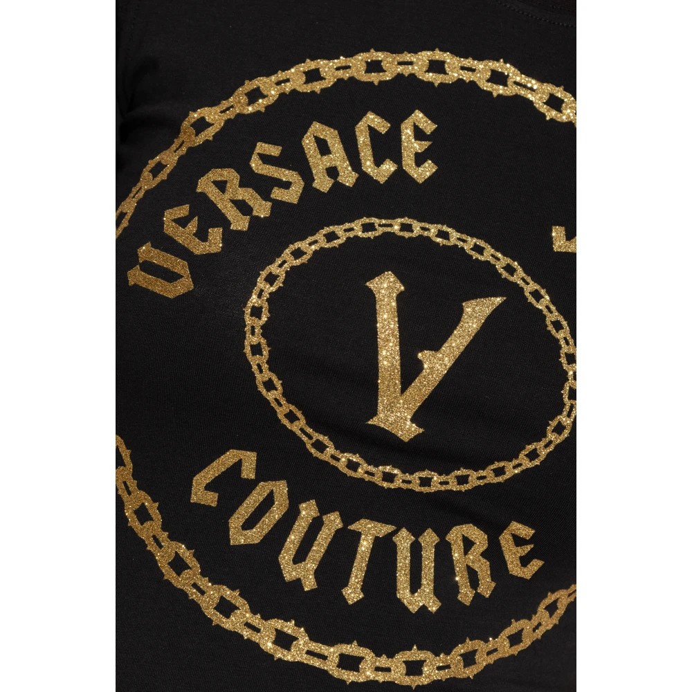 Versace Jeans Couture T-shirt met logo Black Dames