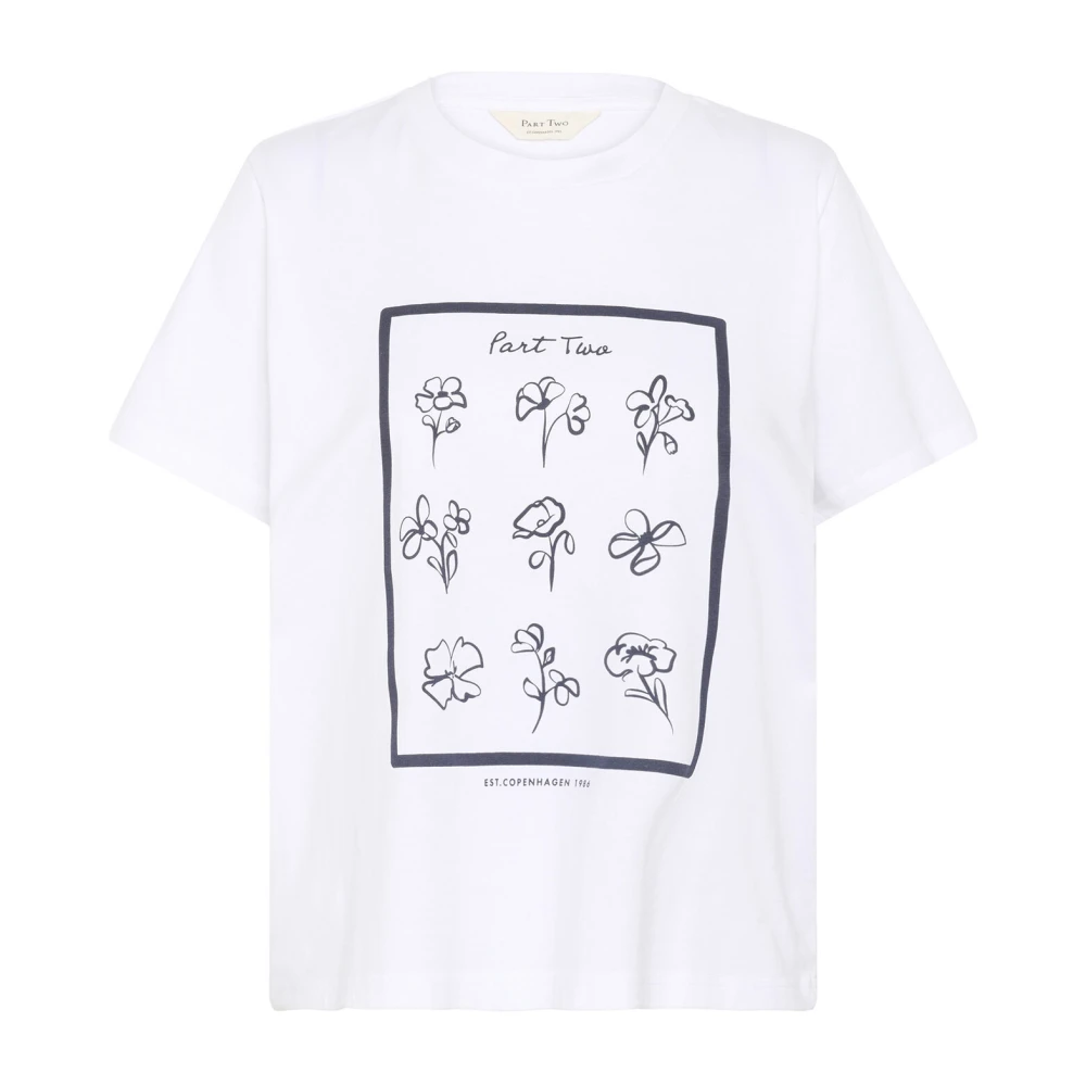 Part Two Wit Marine Frame Print Tee White Dames