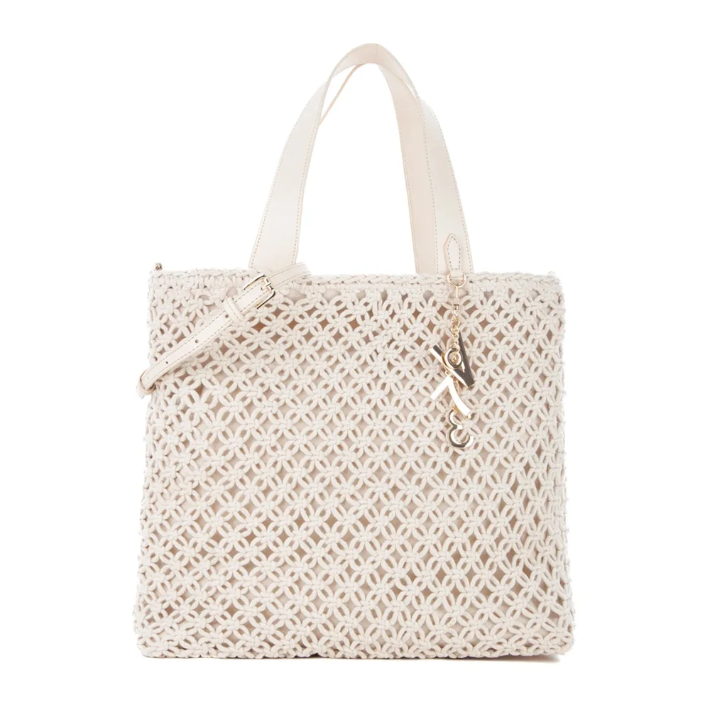 V73 Gevlochten Tote Tas in Beige Dames
