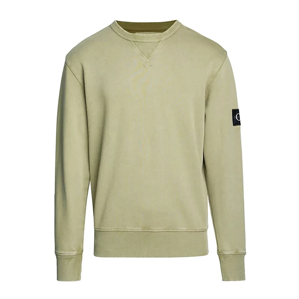 CALVIN KLEIN Heren Truien & Vesten Washed Badge Crew Neck Groen