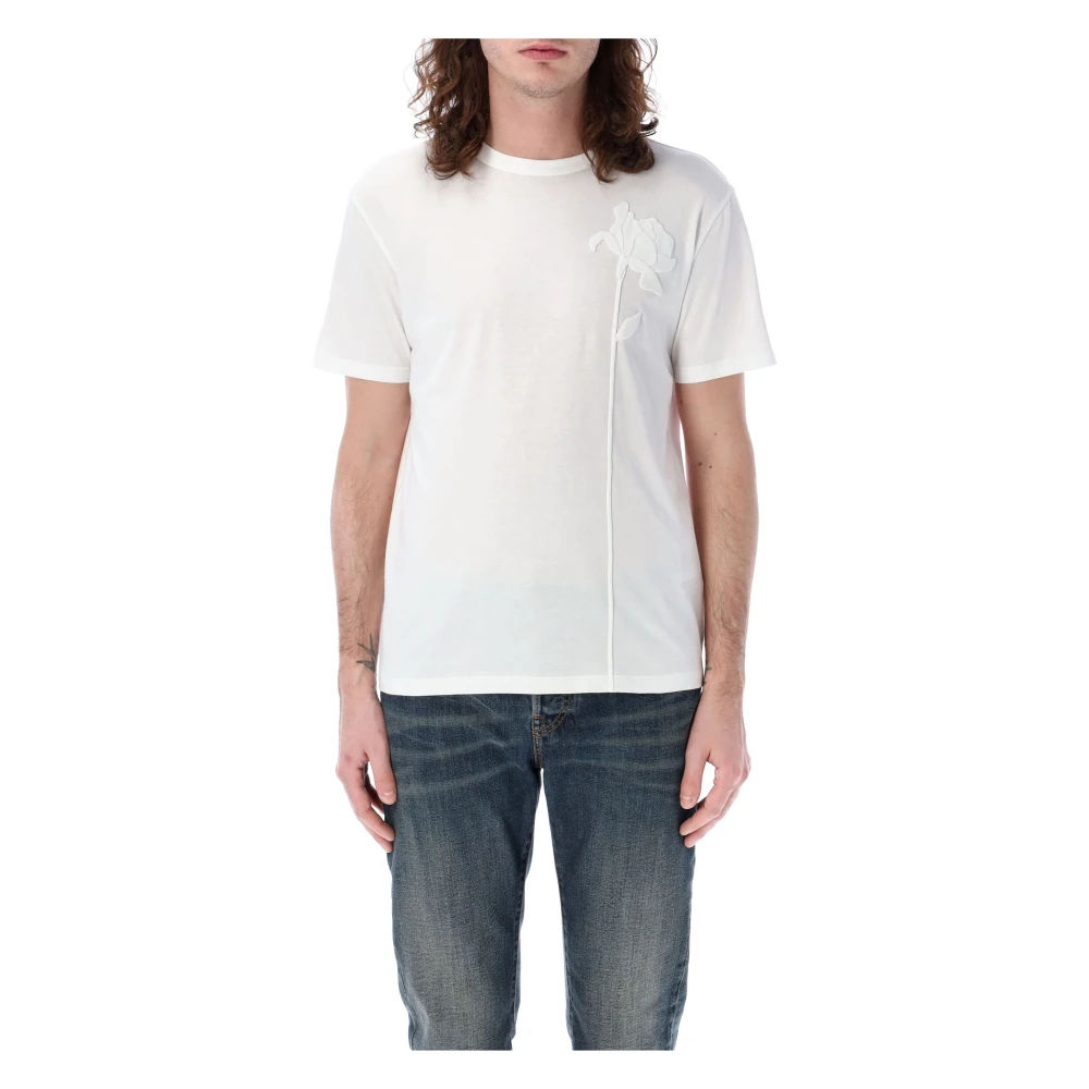 Valentino Garavani Bloemenborduurwerk T-shirt voor heren White Heren