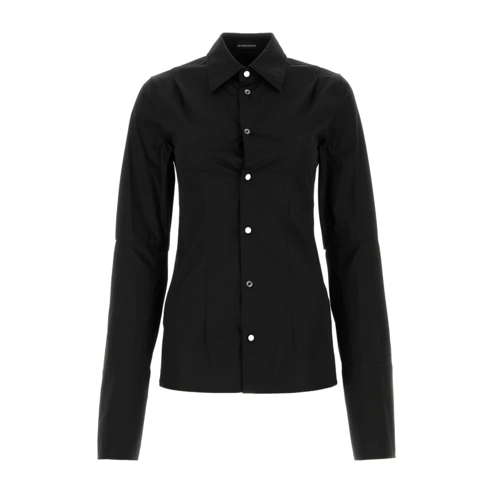 Ann Demeulemeester Zwarte Poplin Overhemd Klassiek Model Black Dames