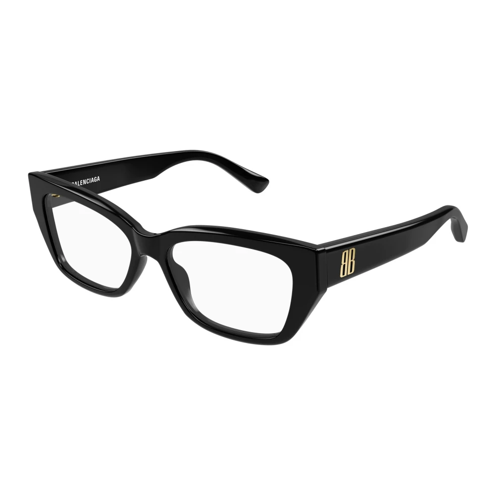 Balenciaga Women's Black Glasses, 55 Mm, Rectangular Eyeglasses