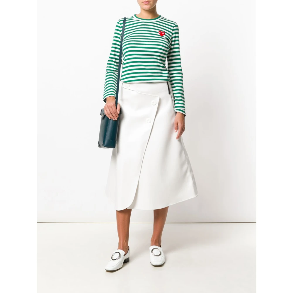 Comme des Garçons Play Gebreide Dames T-shirt met Lange Mouwen Green Dames