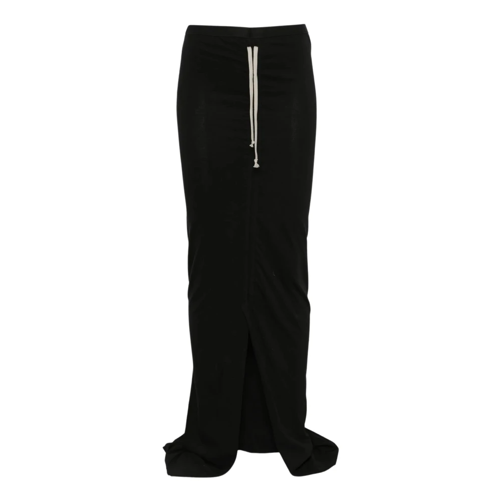 Rick Owens Drkshdw Donna Nero Gonna Maxi In Cotone - Immagine 2