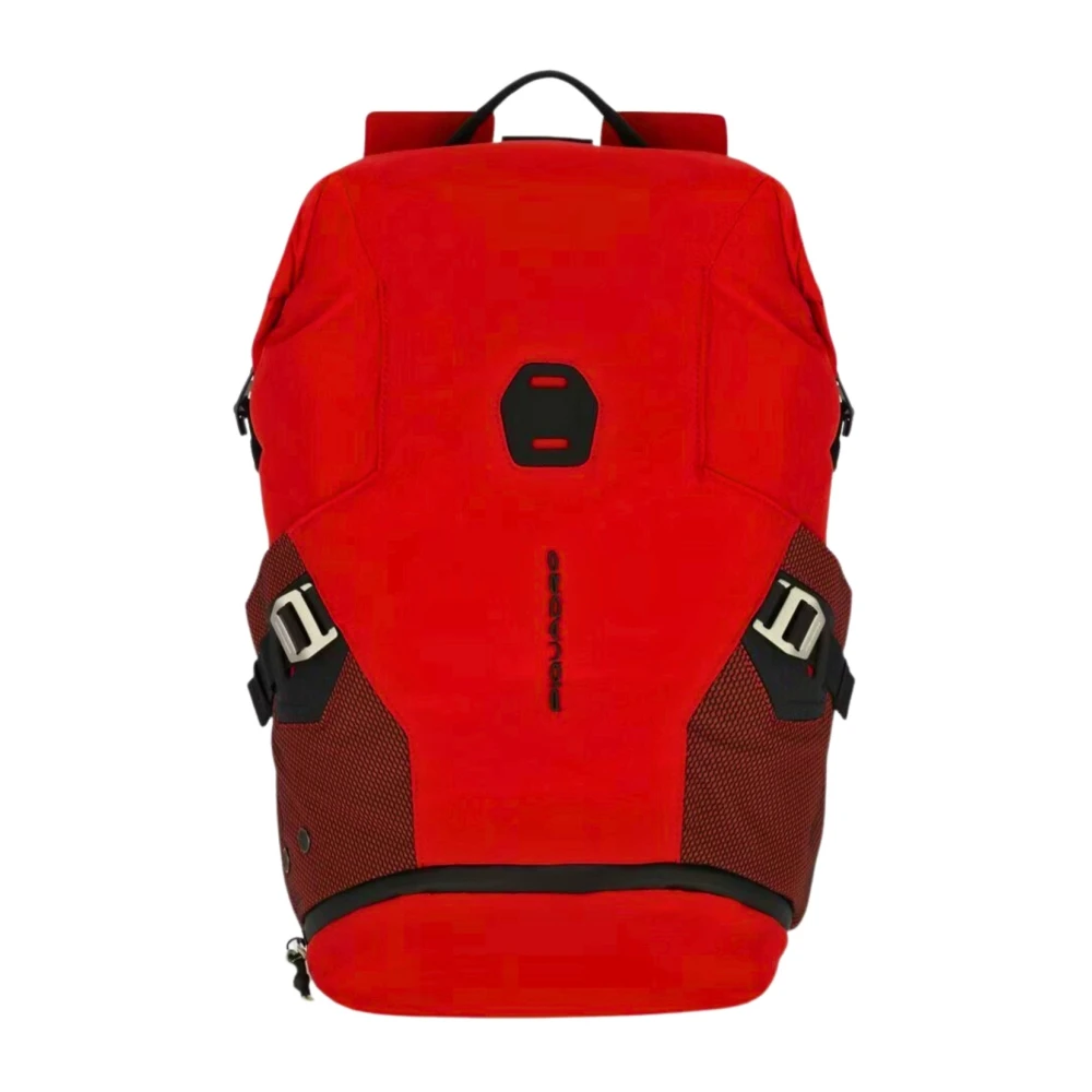 Piquadro Hombre Rojo Bolso Antiviral De Tela Para Portátil