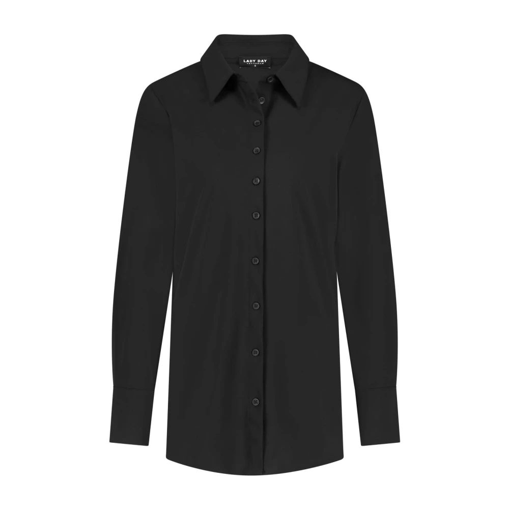 Lady Day Zwarte Brooklyn Blouse met Kraag Black Dames