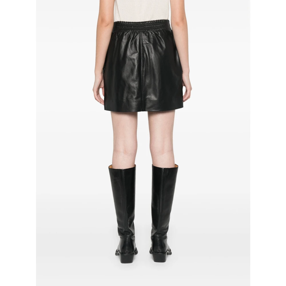 Arma Silkey Leren Mini Rok Black Dames