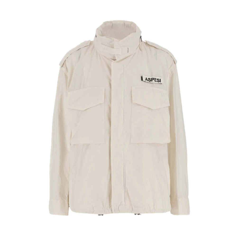 Aspesi Katoenen parka met afneembare capuchon White Dames