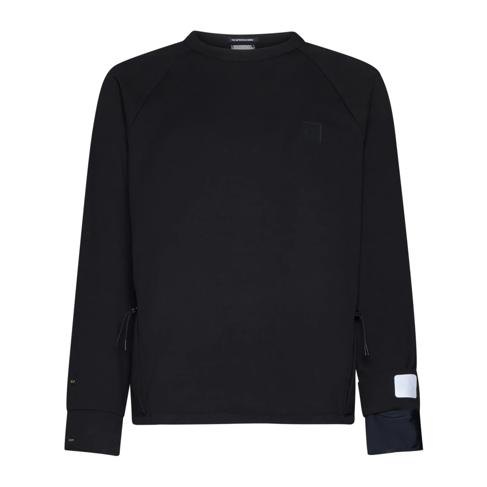 C.P. Company Zwarte Metropolis Sweater met Appliqué Logo Black Heren