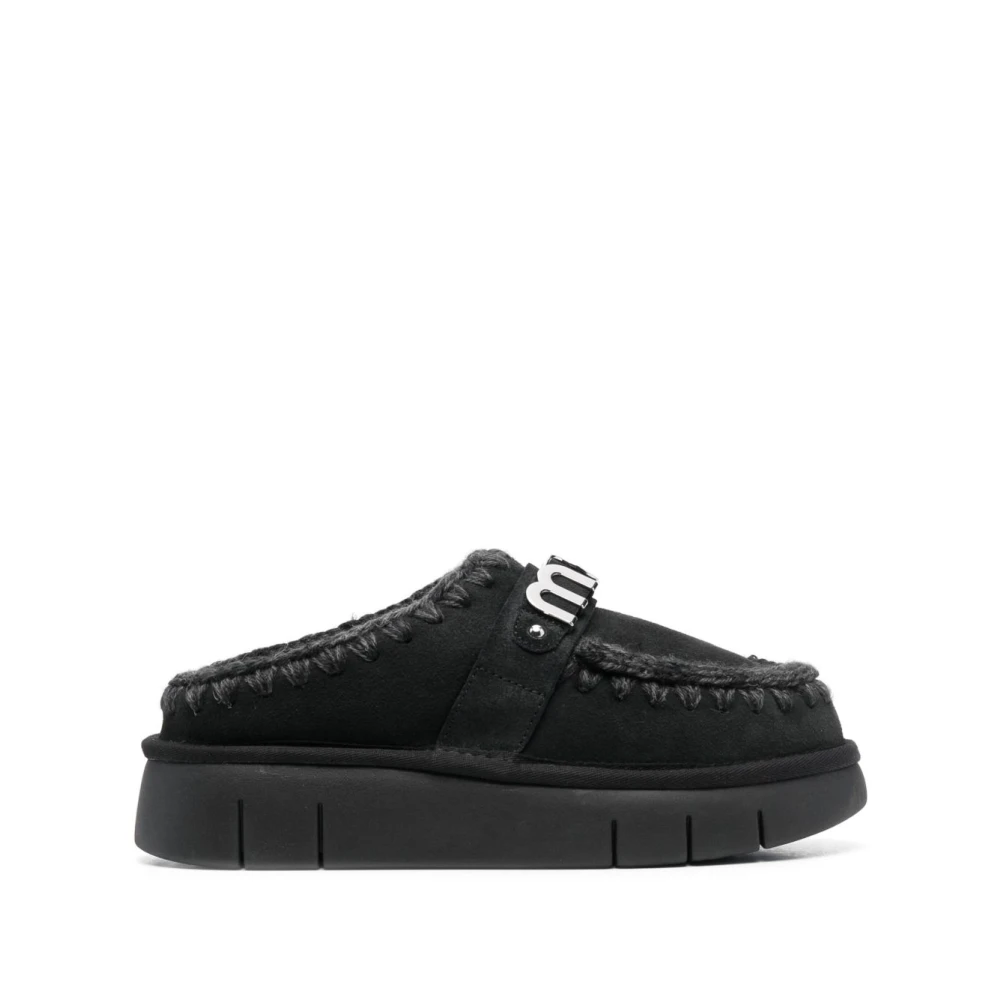 Mou Women's Black Eskimo Slipper Sandals