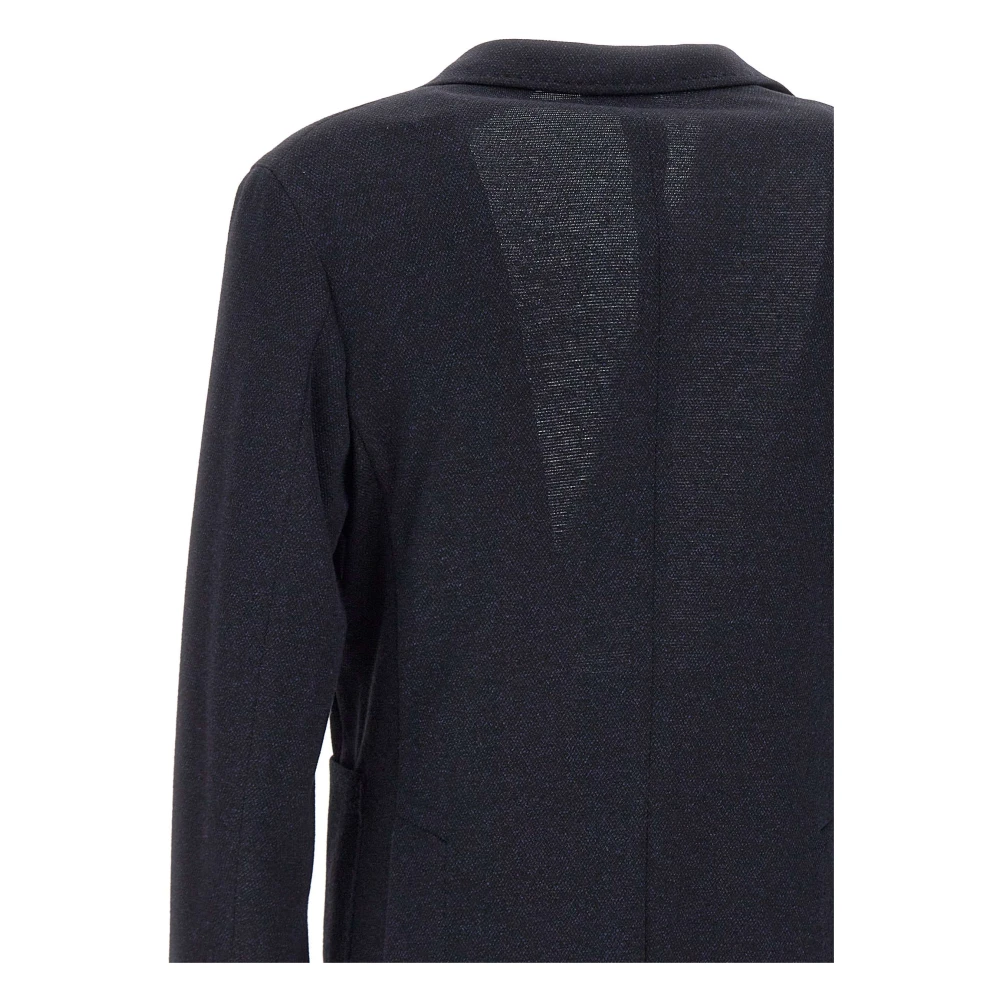 Manuel Ritz Blauwe Textuur Blazer met Revers Blue Heren