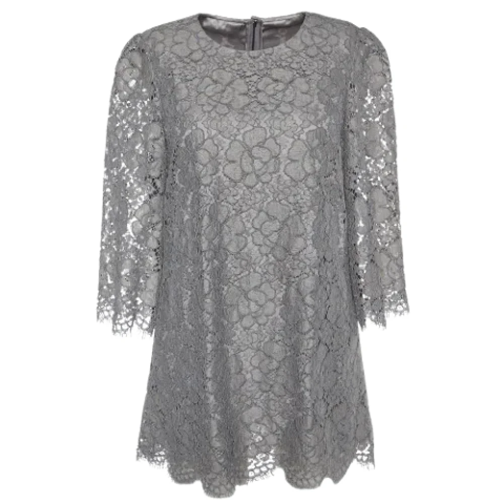 Dolce & Gabbana Pre-owned Lace tops Gray Dames