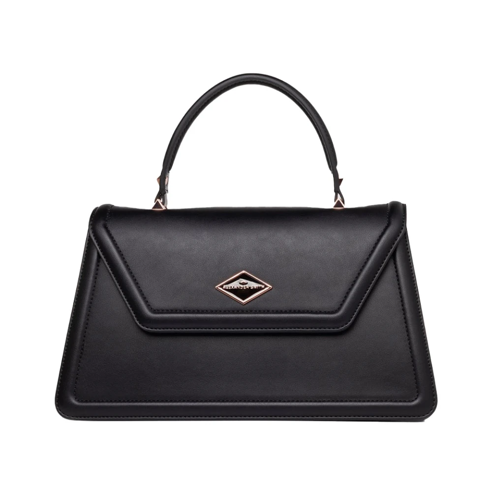 Alexander Smith Women's Black Handbags, One Size, Geometric Eco-Friendly Trapezoidal Bag