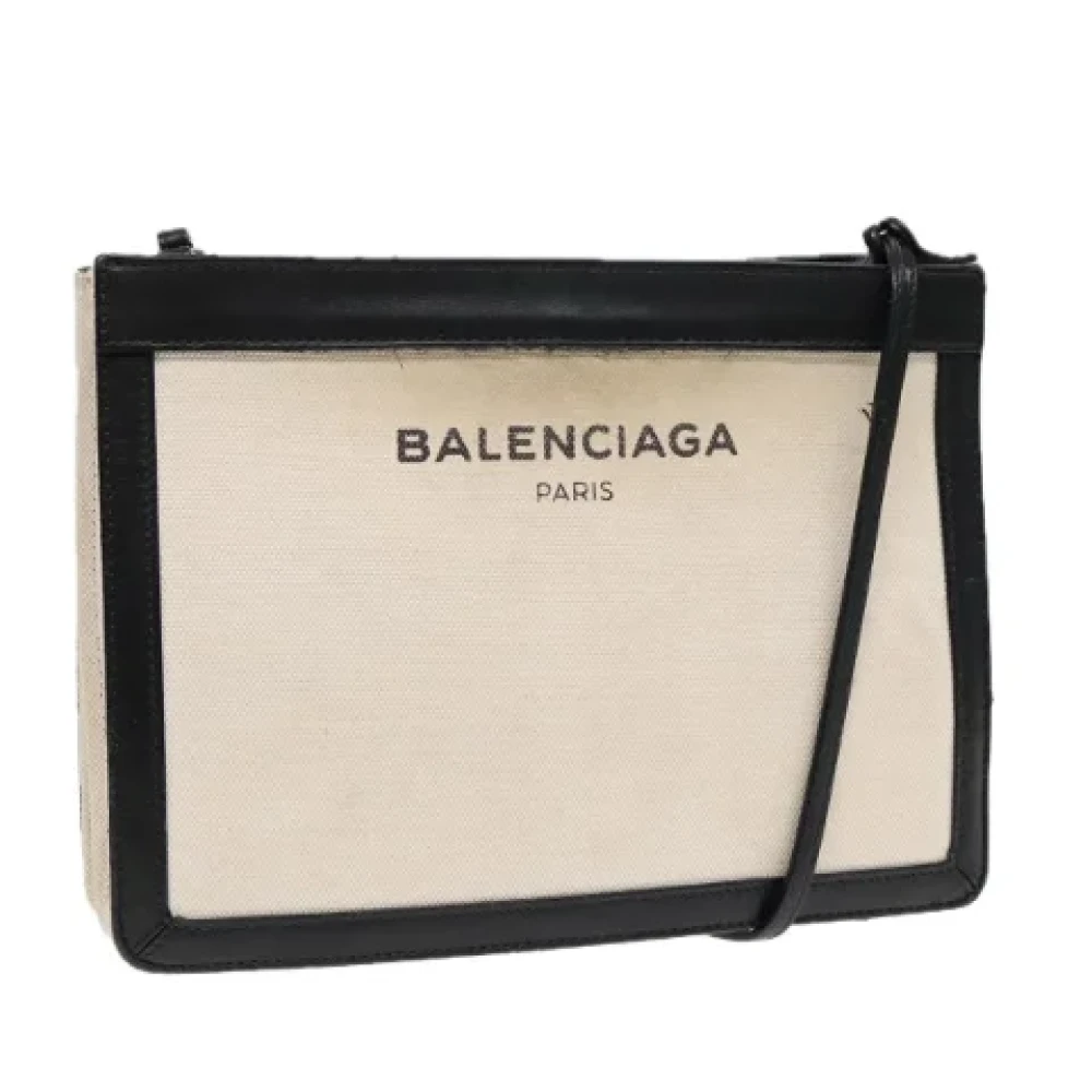 Balenciaga Vintage Pre-owned Canvas balenciaga-bags Beige Dames