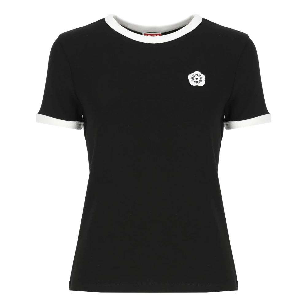 Kenzo Zwart T-shirt met Boke Flower logo Black Dames