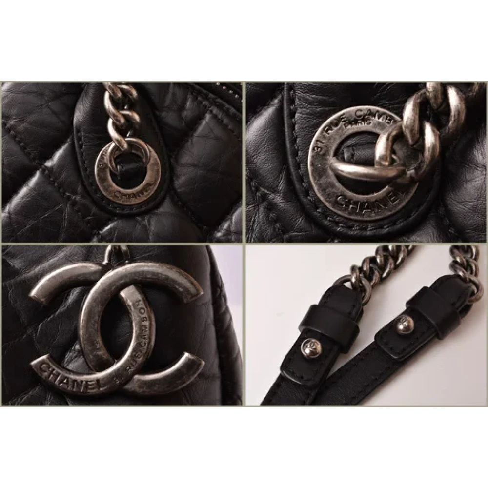 Chanel Vintage Pre-owned Leather totes Black Dames