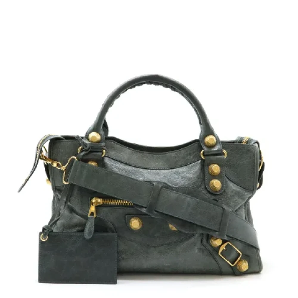 Balenciaga Vintage Pre-owned Leather handbags Green Dames