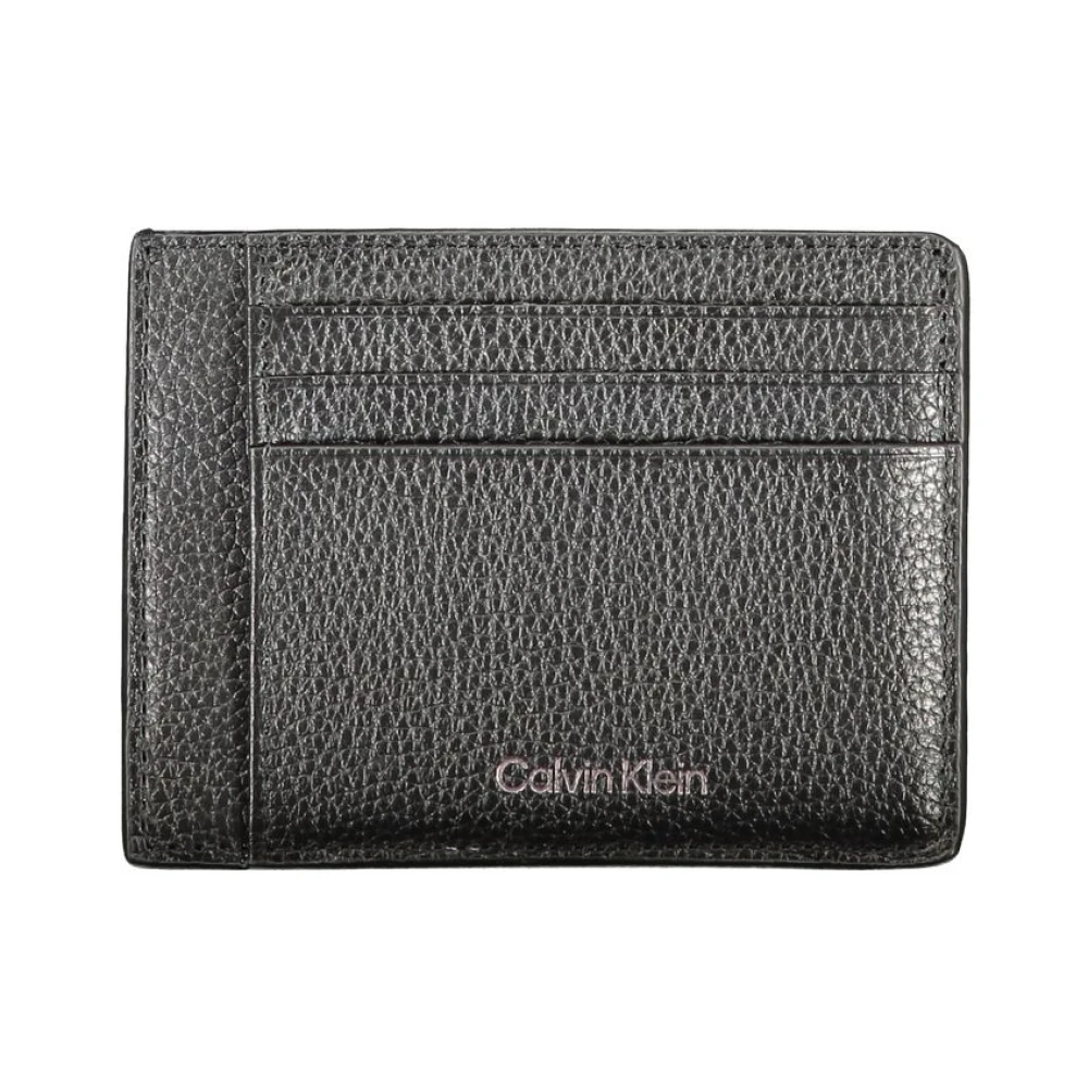 Calvin Klein Zwarte Leren Portemonnee met Kaartsleuven Black Heren
