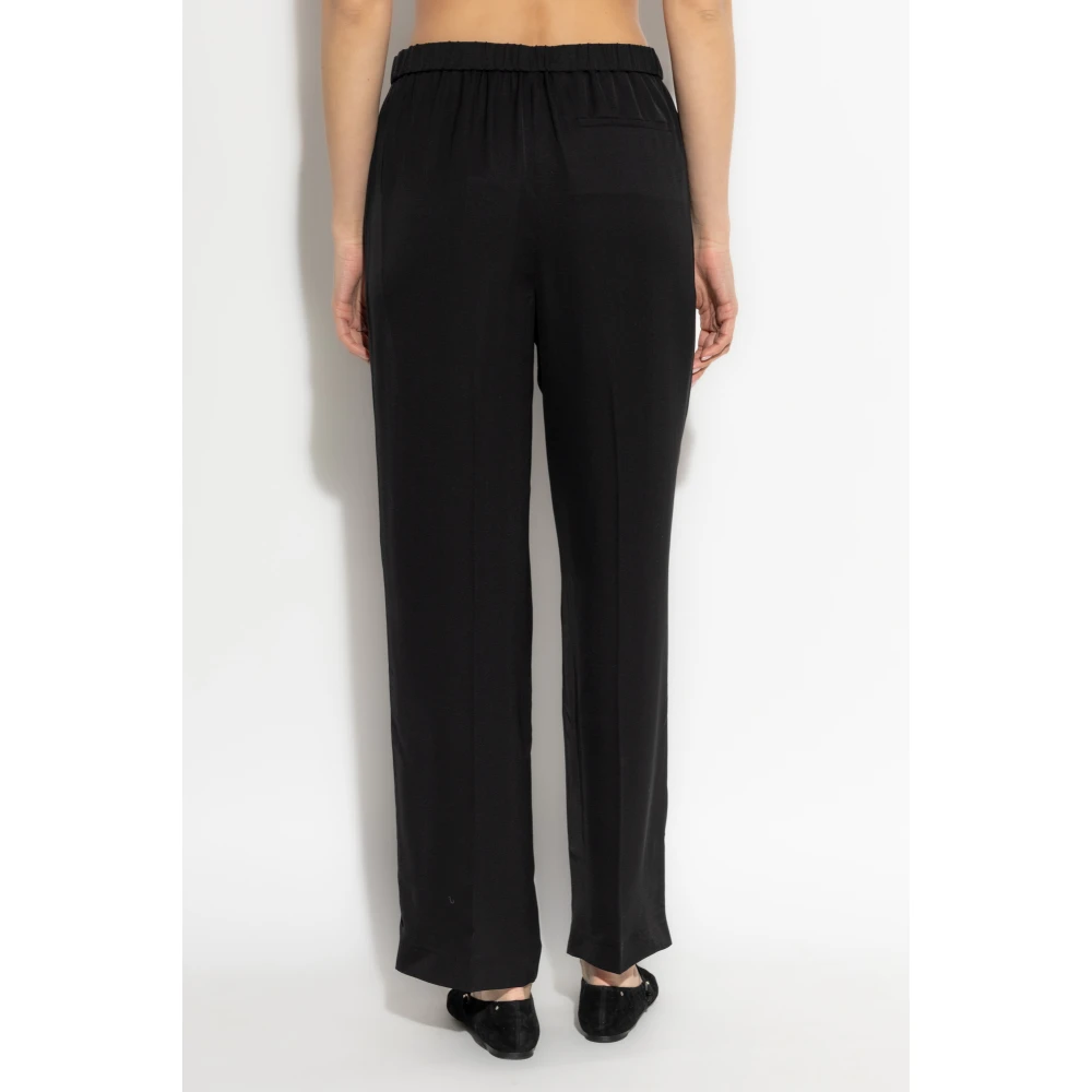 Theory Zijden loszittende broek Black Dames