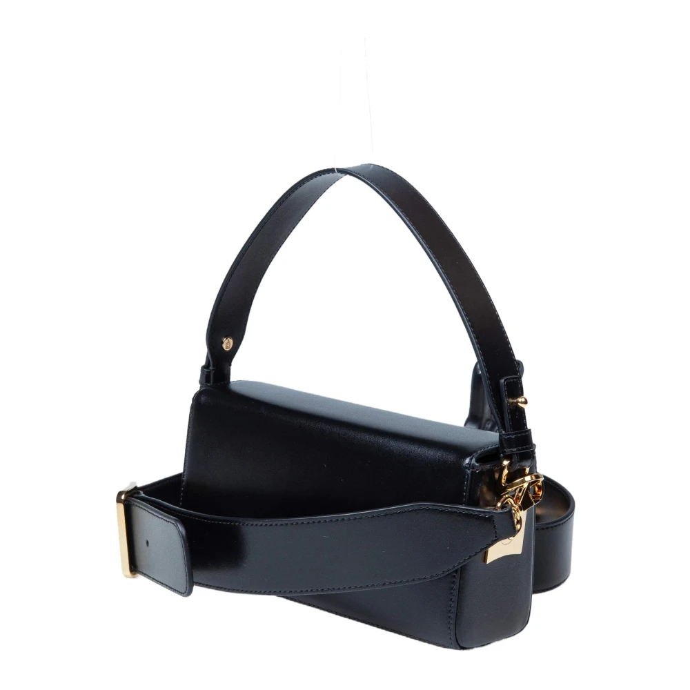 Lanvin Zwarte Leren Potlood Handtas met Metalen Elementen Black Dames