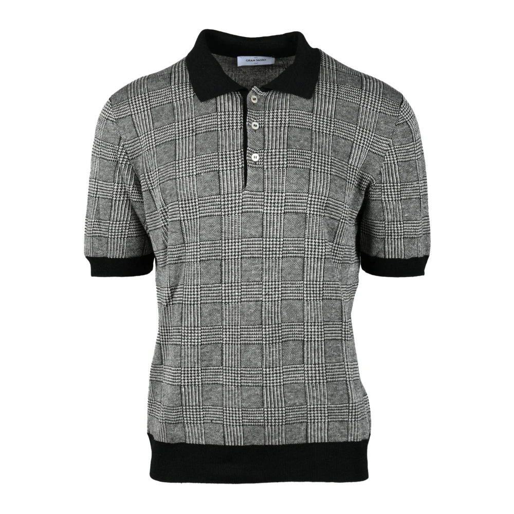 Gran Sasso Linnen Katoenen Polo Shirt Black Heren