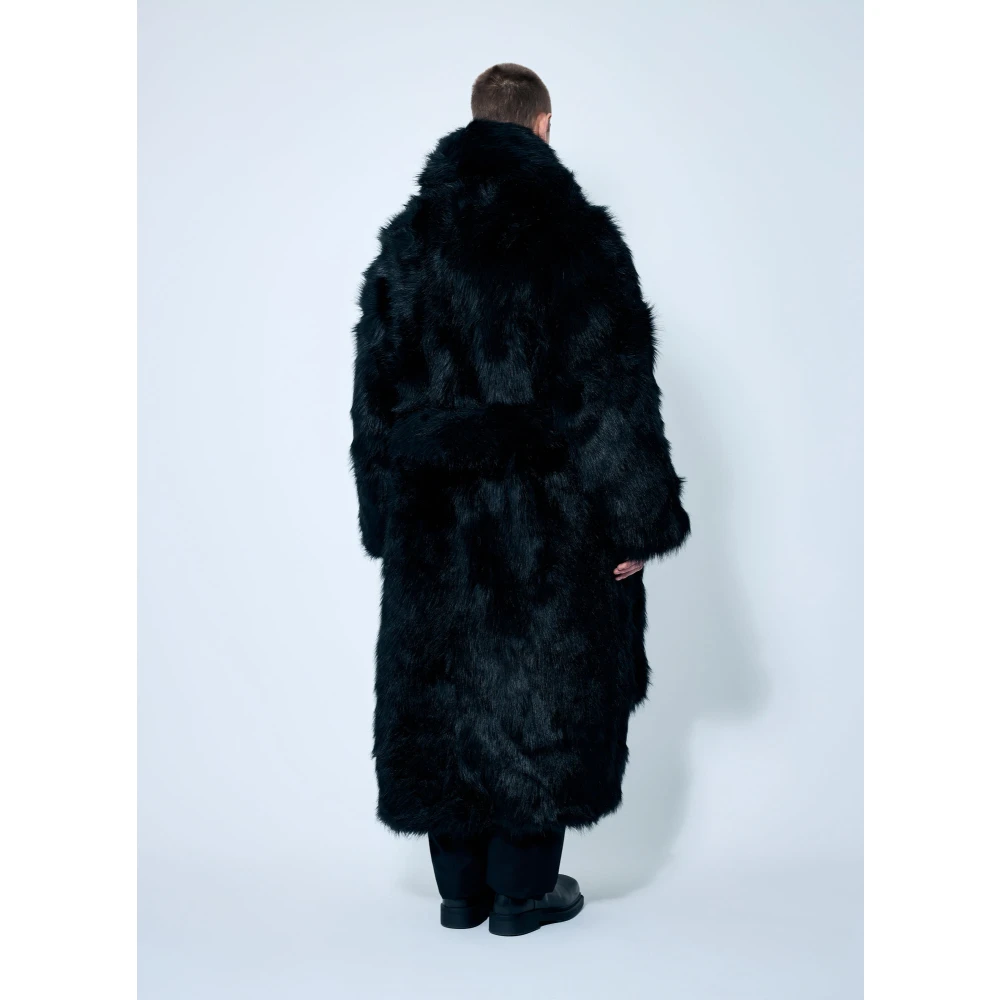 Entire Studios Faux-Fur Shawl Coat Black Heren