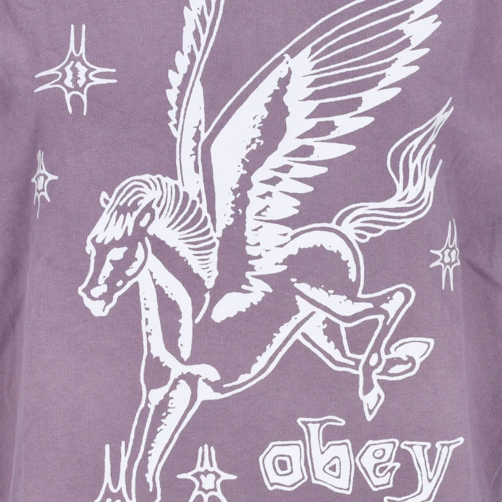 Obey Vintage Lila Krijt Dames T-Shirt Purple Heren