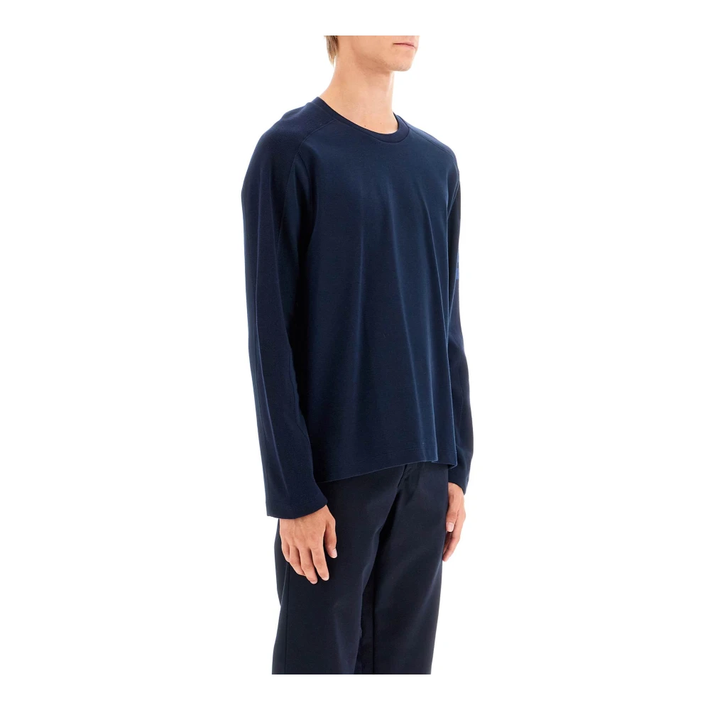 Thom Browne 4-bar Milano Stitch Longsleeve T-shirt Blue Heren