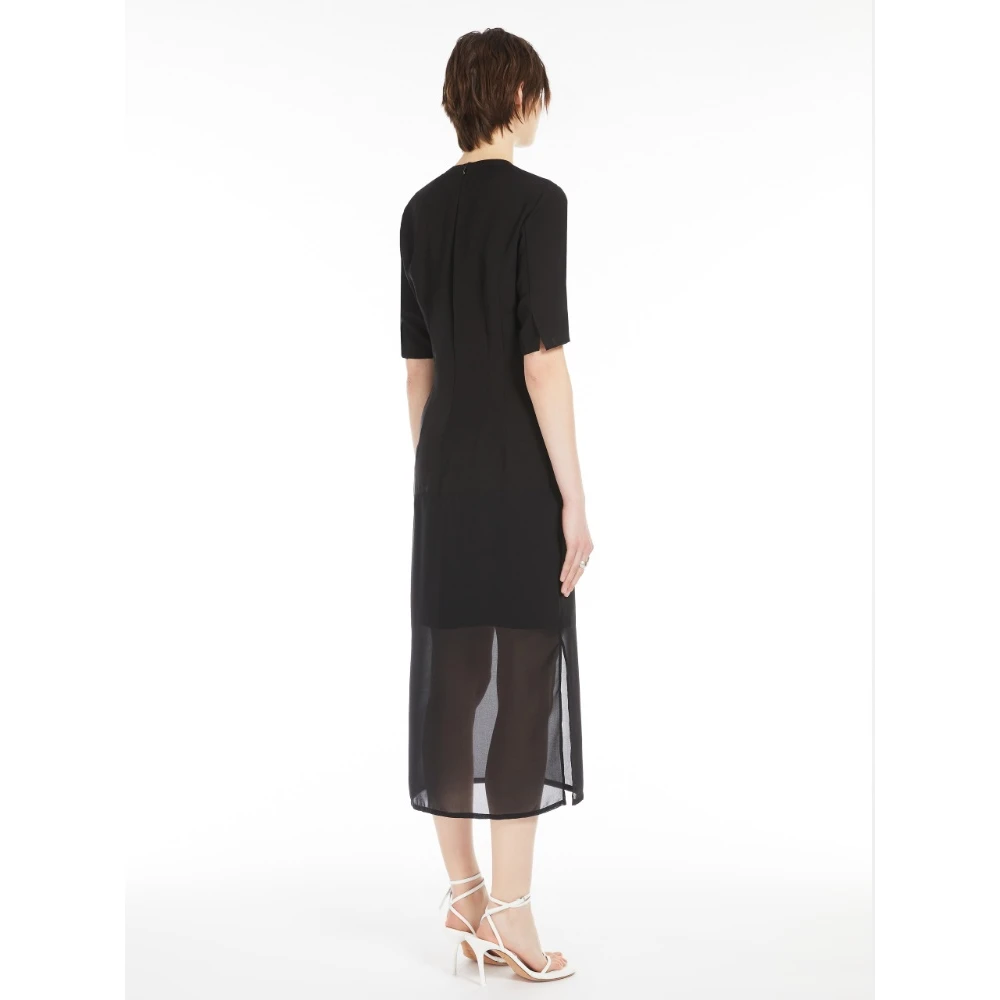 SPORTMAX Zwarte T-shirt Stijl Jurk Black Dames