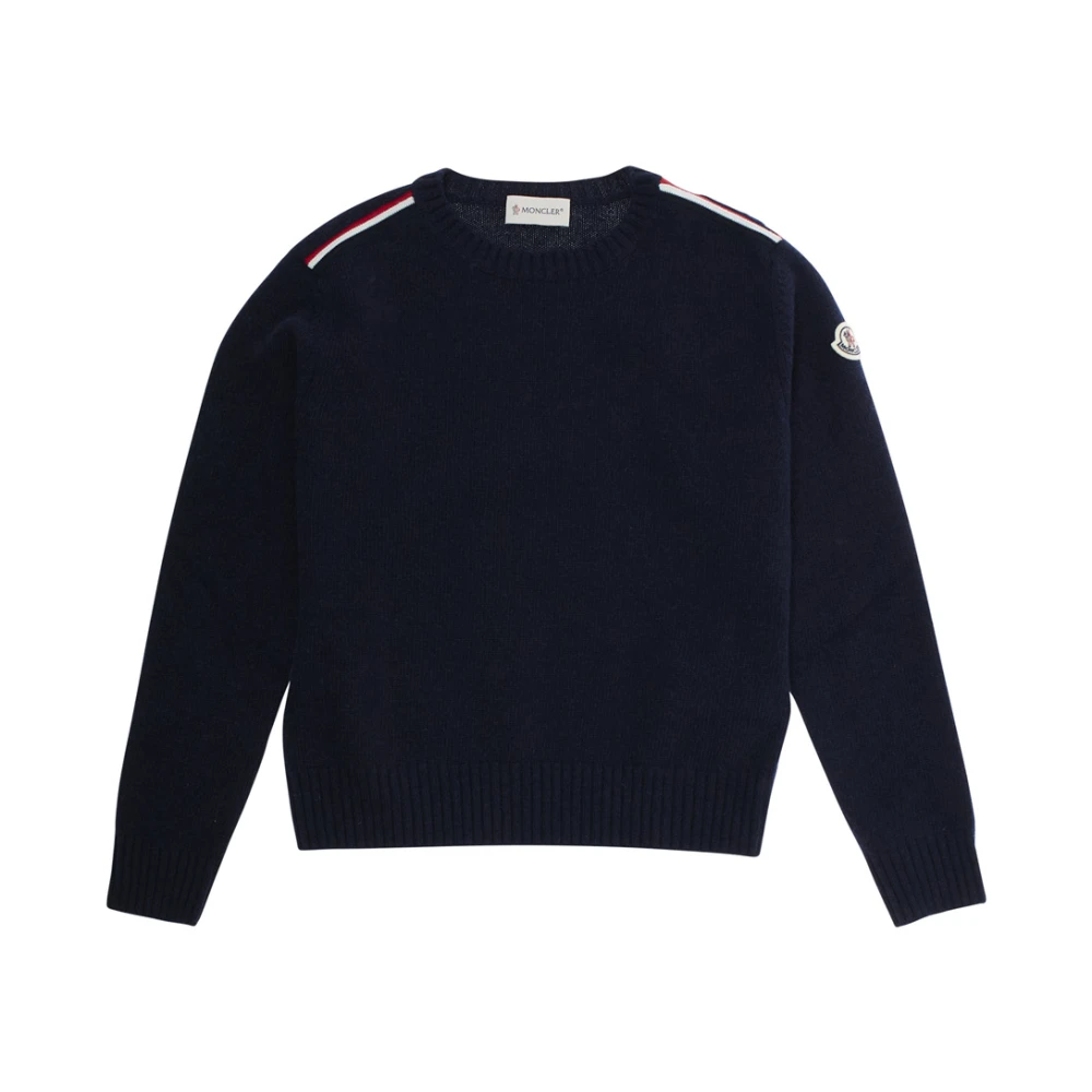 Moncler Unisex Kids Blue Kids Knitwear, 8 Y, Crewneck Jumper