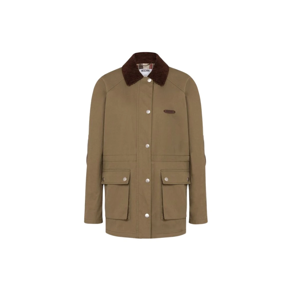 Moschino Women's Green Cotton Diagonal Jacket