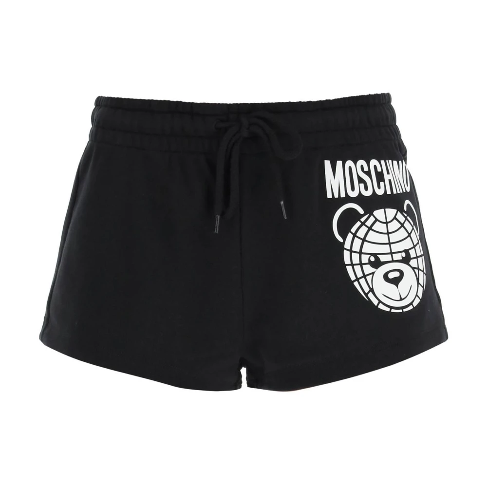 Moschino Sportieve Shorts met Teddy Print Black Dames