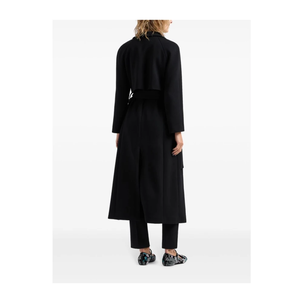 Giorgio Armani Zwarte Wollen Broek met Decoratieve Knopen Black Dames