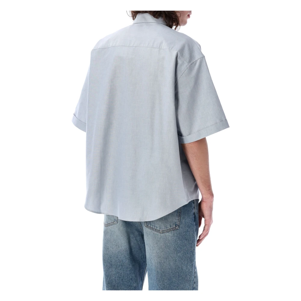 Ami Paris Boxy Fit Ami De Coeur Shirt Blue Heren