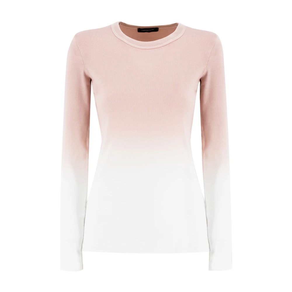 Fabiana Filippi Geribbeld langärmelig jersey sweater Pink Dames