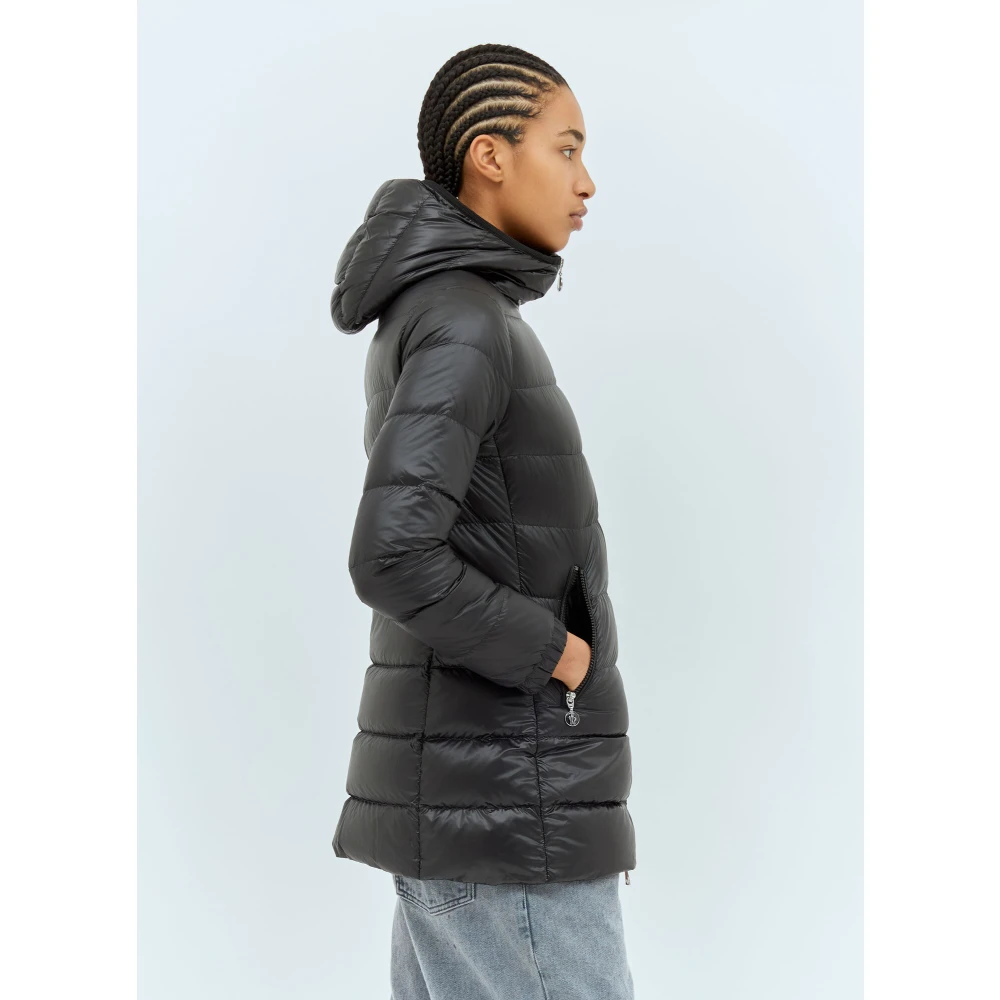 Moncler Gewatteerde Hooded Donsjas Black Dames
