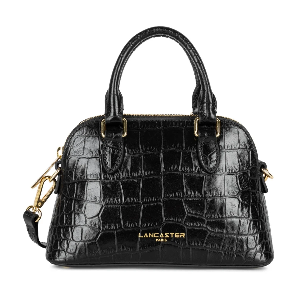 Lancaster Zwarte rits halve maan tas Black Dames