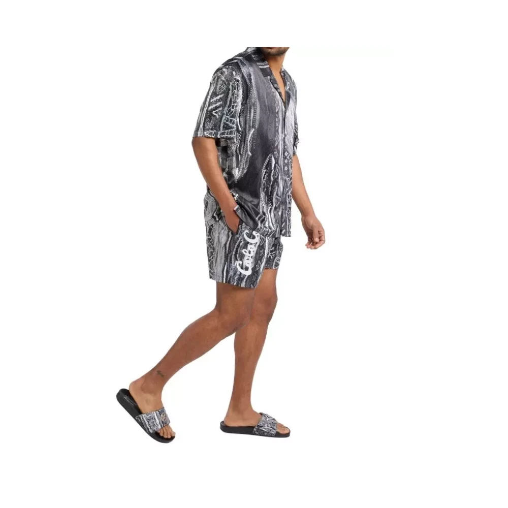 carlo colucci Heren Zwembroek met Logo Print Gray Heren