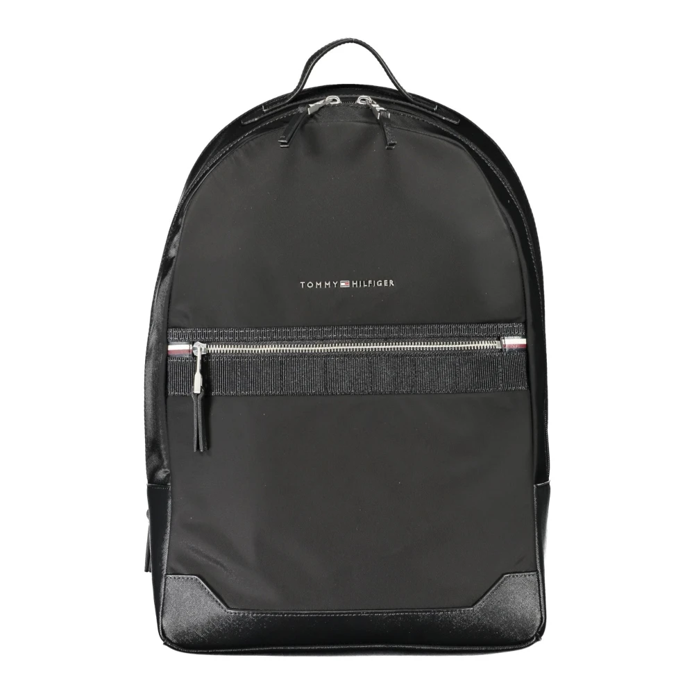 Tommy Hilfiger Zwarte heren rugzak met laptopvak Black Heren