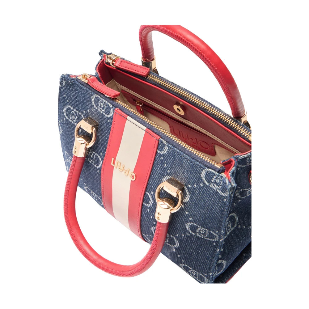 Liu Jo Blauwe Shopper Tas met Gouden Details Blue Dames
