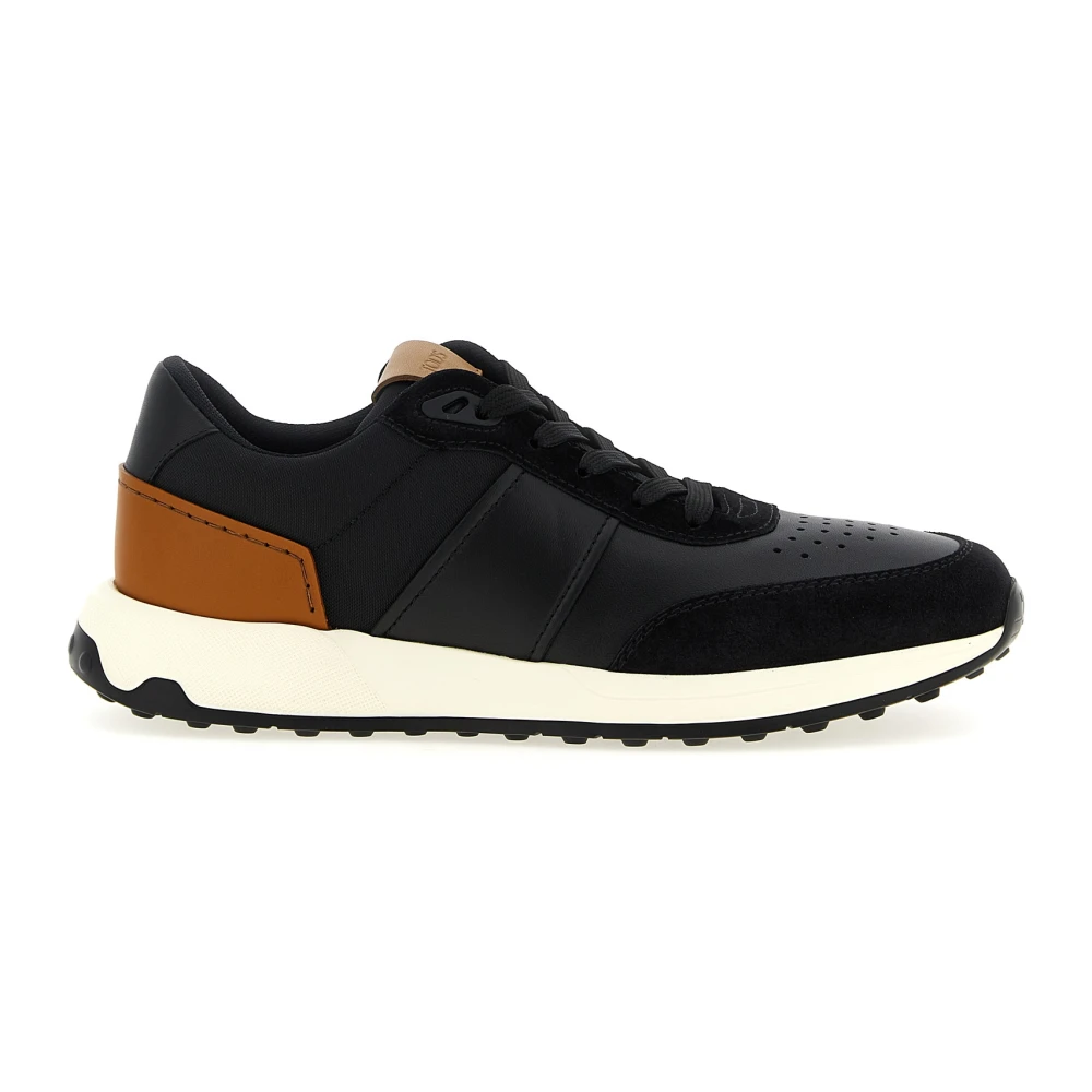 Tod’s Leren sneakers met technische stof Heren Schoenen Zwart