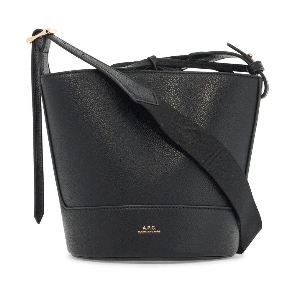 A.p.c. Hammered Eco-Leather Bucket Bag Black Dames