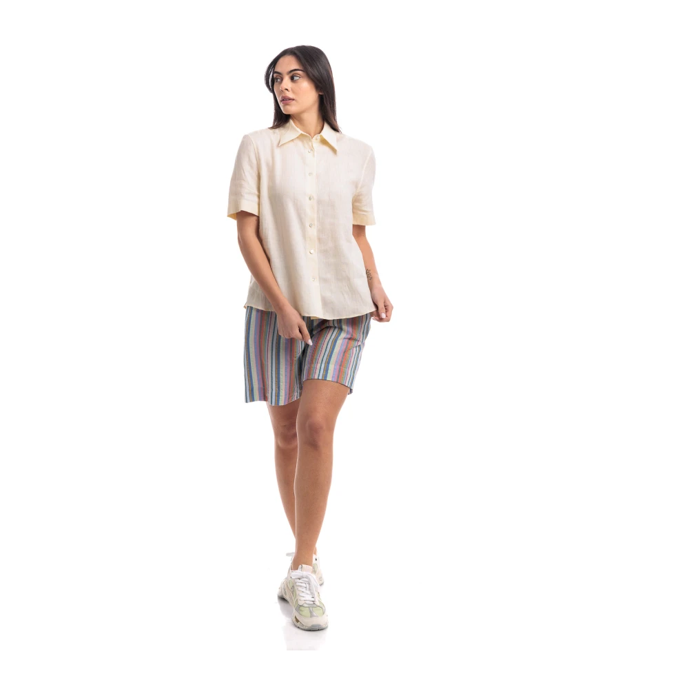 Xacus Korte mouw overhemd Beige Dames