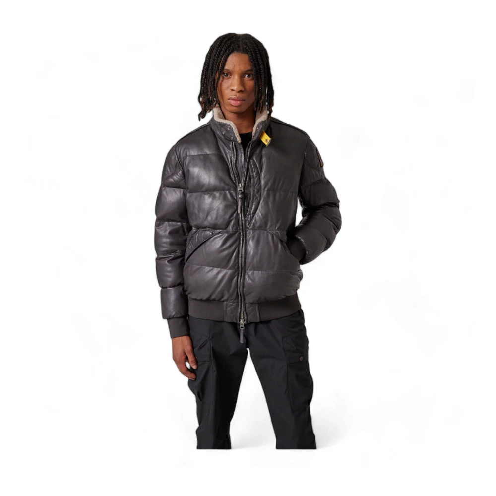 Parajumpers ALF Winter Leather Jacket 24 Gray Black Heren