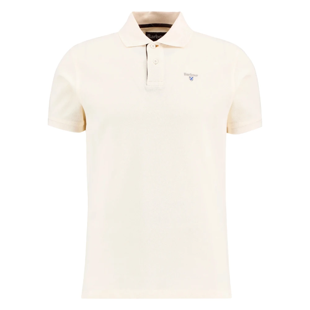 Barbour Men's White Polo Shirts, M, Tartan Pique Polo