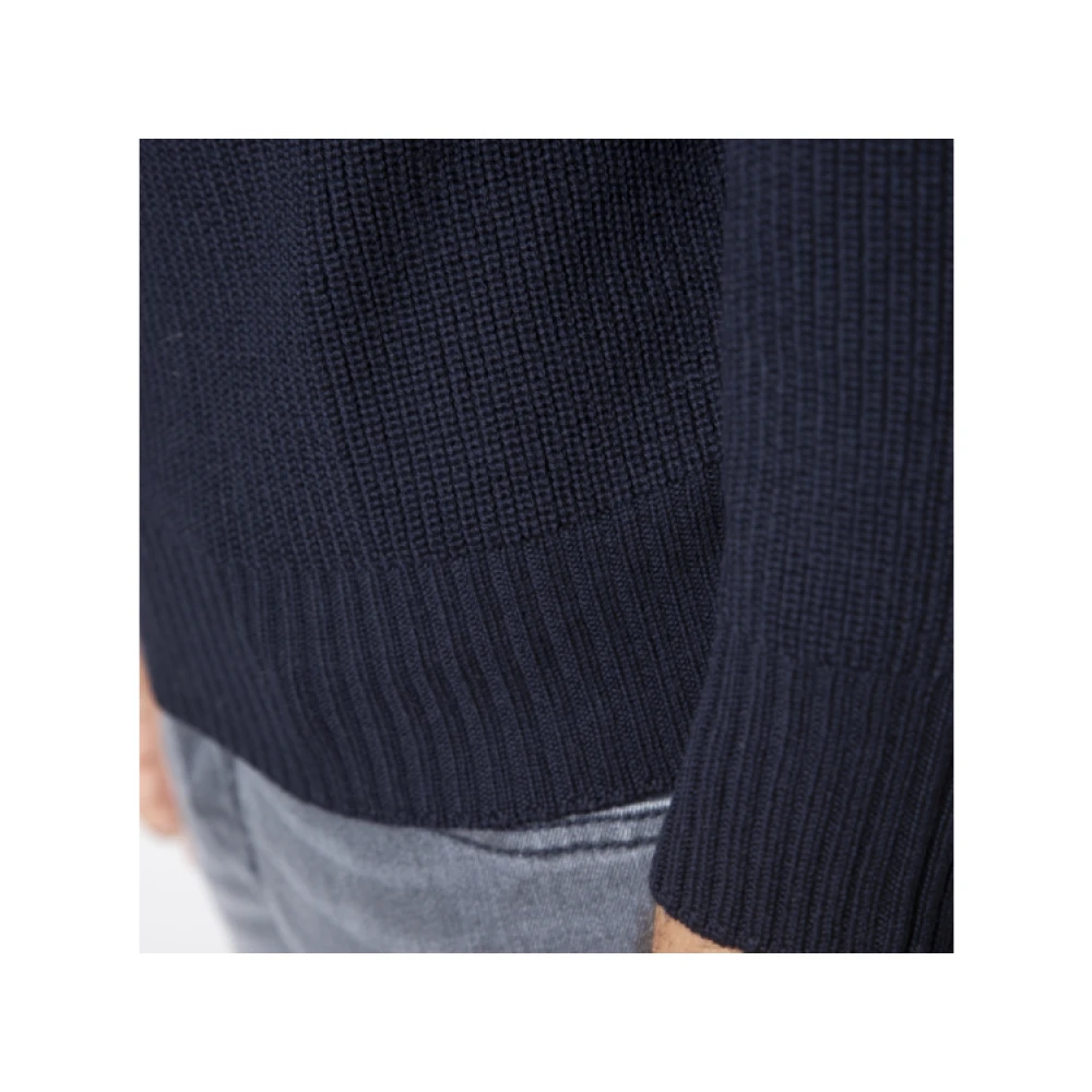 Gran Sasso Navy Blauwe Gebreide Trui Blue Heren