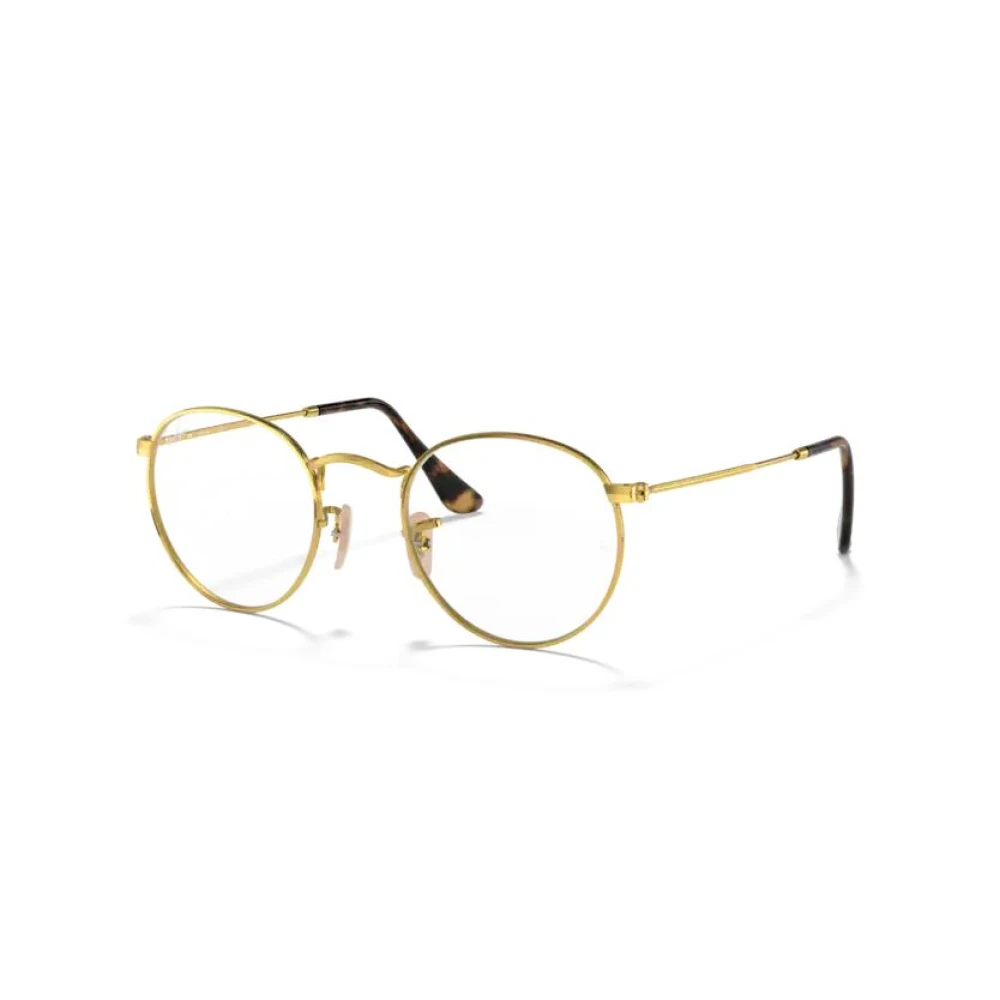 Ray-Ban Eyeglasses Round Metal Optics - Arista Gold Frame Clear Lenses 47-21, RB3447V - Image 5